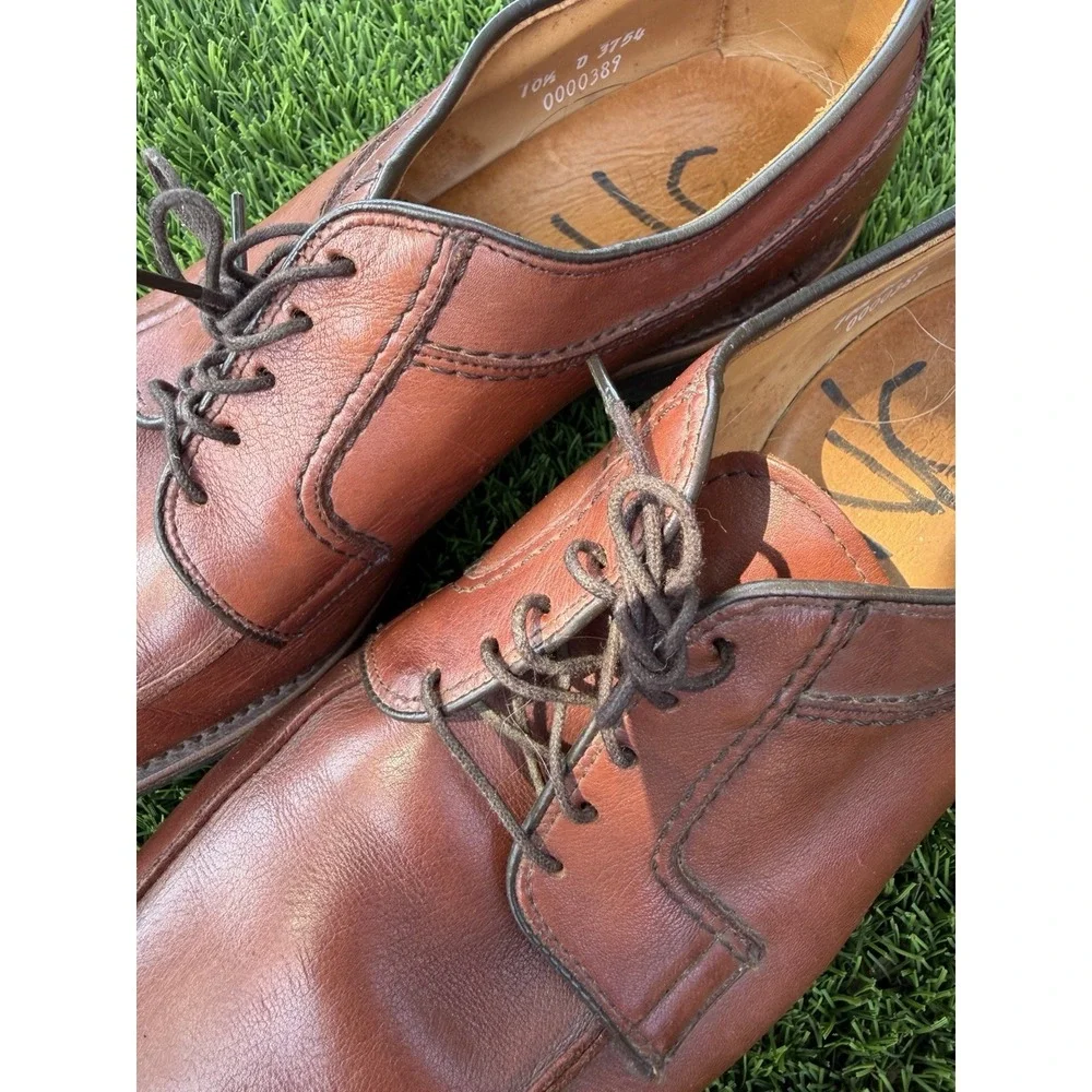 Allen Edmonds Stockbridge 3754 Brown Leather Split Toe Derby Shoes 10.5 D